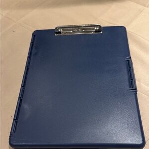 Navy Blue Plastic Clipboard with Metal Clip